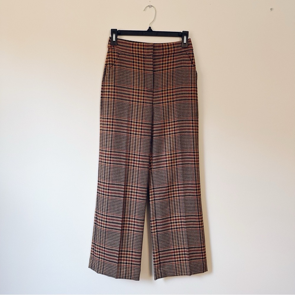 Veronica Beard Brown Plaid Wide Leg Pants Size 00 - Picture 6 of 9